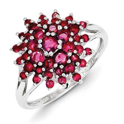 Ruby Ring Sterling Silver Rhodium-plated QR4529R, MPN: QR4529R, 883957438726