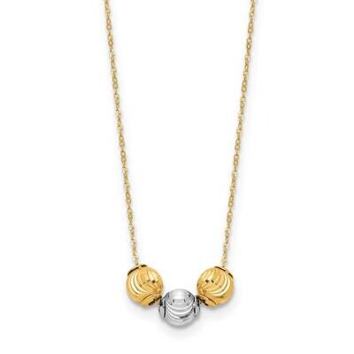 Diamond-Cut Beads 17 Inch Necklace 14k Two-Tone Gold Polished SF2887-17, MPN: SF2887-17, 8839579313…