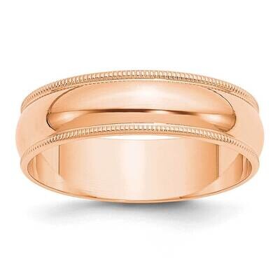 6mm Milgrain Half Round Band 14k Rose Gold RML060, MPN: RML060, 883957326313