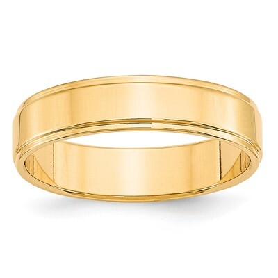 5mm Flat with Step Edge Band 14k Yellow Gold FLE050 Engravable, MPN: FLE050, 886774480411