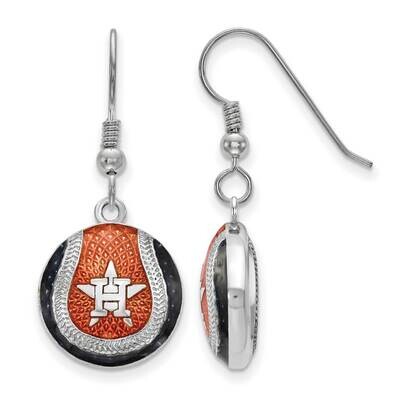 MLB Houston Astros Enamel Baseball Earrings Sterling Silver Rhodium-plated SS521AST, MPN: SS521AST,…