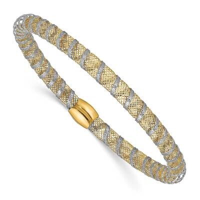 Leslie&#39;s Two-tone Wrapped Polished Stretch Bangle 14k Gold HB-LF1460, MPN: LF1460, 191101394898