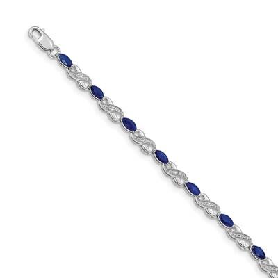 Sapphire Figure 8 Bracelet 14k White Gold Diamond BM4485-SA-015-WA, MPN: BM4485-SA-015-WA, 88395738…