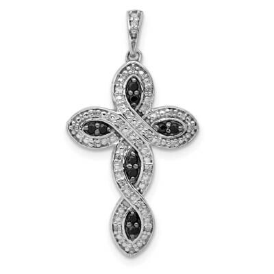 White &amp; Black Diamond Cross Pendant 14k White Gold PM5130-BK-020-WA, MPN: PM5130-BK-020-WA, 8839572…