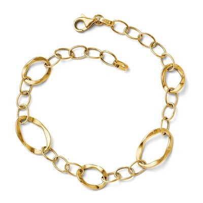 Leslie&#39;s Polished Fancy Link Bracelet 7.25 Inch - 14k Gold HB-LF225-7.25, MPN: LF225-7.25, 88677456…