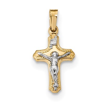 Polished and Textured INRI Crucifix Pendant 14k Two-Tone Gold XR1639, MPN: XR1639, 883957220536