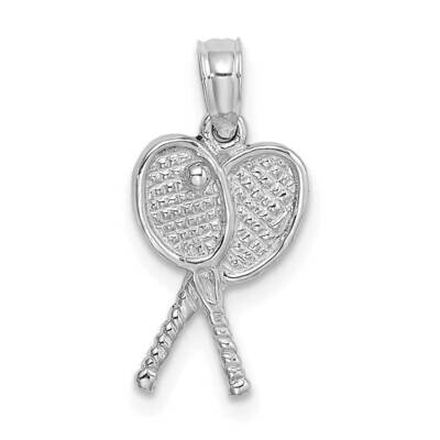 Tennis Racquets Pendant 14k White Gold K3568W, MPN: K3568W,