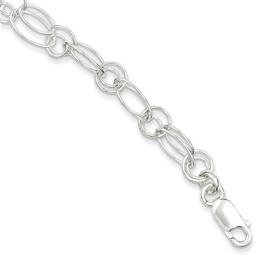 7.5 Inch Oval Link Bracelet Sterling Silver Polished QG3225-7.5, MPN: QG3225-7.5, 191101293702