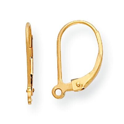 Leverback with Split Ring Single Earring Component 14k Yellow Gold YG789, MPN: YG789,