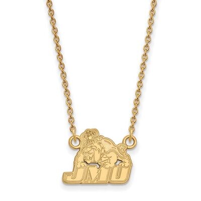 James Madison University Small Pendant with Chain Necklace 14k Yellow Gold 4Y005JMU-18, MPN: 4Y005J…
