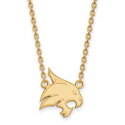 Texas State University Large Pendant with Chain Necklace 14k Yellow Gold 4Y012TST-18, MPN: 4Y012TST…