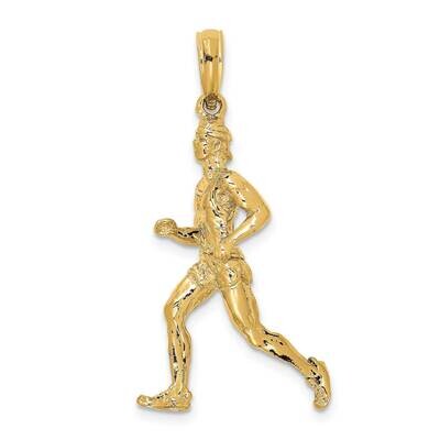 Runner (Jogger) Charm 14k Gold 3-D Polished K8739, MPN: K8739, 637218019786