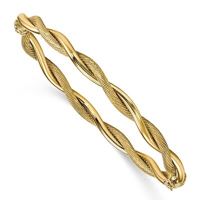 Leslie&#39;s Twist Bangle 14k Gold Polished &amp; Textured HB-LF904, MPN: LF904, 191101148606