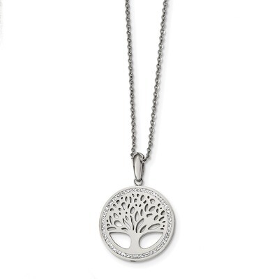 Preciosa Crystal Tree of Life 2 inch Extender Necklace Stainless Steel Polished SRN2480-16 by Chise…