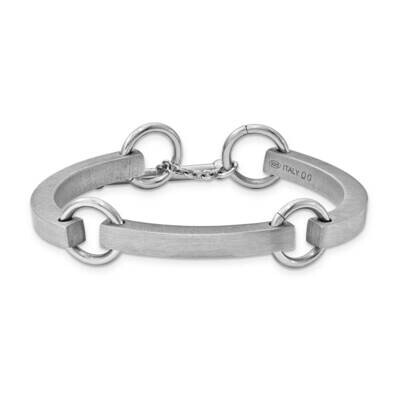 Sterling Silver Rhodium Plate Avg Vicenza Staus Link Bracelet J284301180074