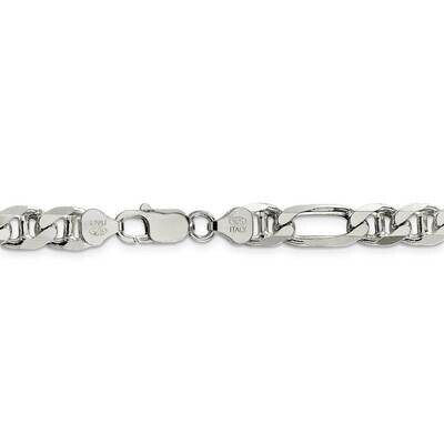 30 Inch 7.75mm Figaro Anchor Chain Sterling Silver QAF220-30, MPN: QAF220-30, 883957832548