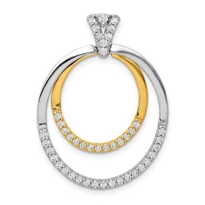 1/2Ct. Diamond Fancy Double Circle Pendant 14k Two-Tone Gold PM3823-050-YWA, MPN: PM3823-050-YWA,