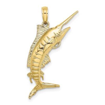 3-D Polished Blue Marlin Charm 10k Gold 10K8131, MPN: 10K8131,
