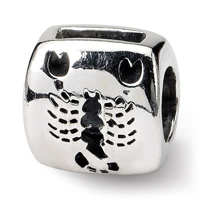 Scorpio Zodiac Antiqued Bead - Sterling Silver QRS463, MPN: QRS463, 883957723709