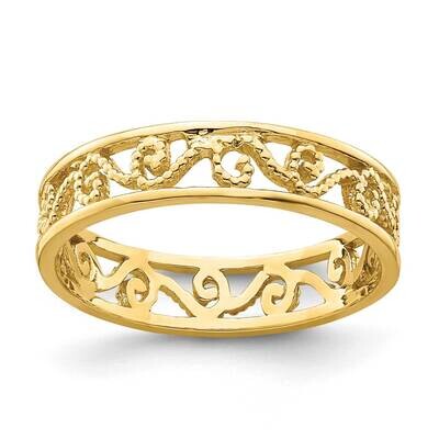 Beaded Scroll Cut-Out Band Toe Ring 14k Gold R784, MPN: R784, 883957670089