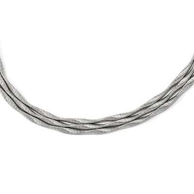 Leslie&#39;s 3-strand with 2 inch Extender Necklace 17 Inch Sterling Silver Rhodium-plated HB-QLF747-17…