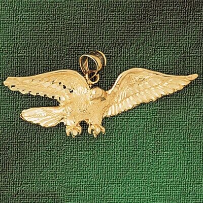 Dazzlers Jewelry Flying Eagle Pendant Necklace Charm Bracelet in Yellow, White or Rose Gold 2826, M…