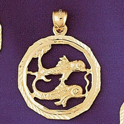 Dazzlers Jewelry Pisces Fishes Zodiac Pendant Necklace Charm Bracelet in Yellow, White or Rose Gold…