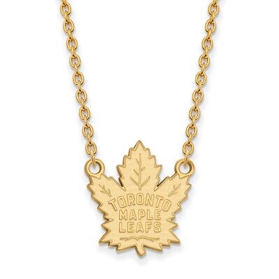 Toronto Maple Leafs Large Pendant with Chain Necklace Gold-plated Silver GP013MLE-18, MPN: GP013MLE…