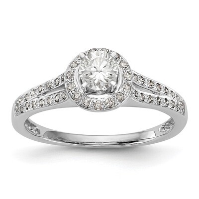 Round Diamond Semi-Mount Halo Engagement Ring 14k White Gold RM2085E-025-WAA, MPN: RM2085E-025-WAA,…