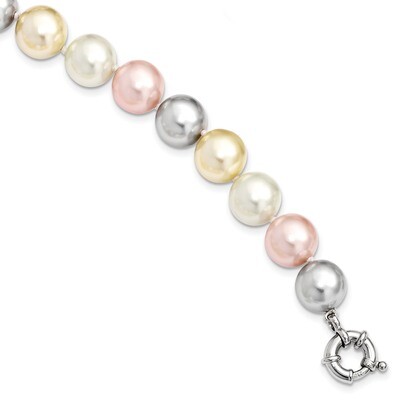 12-13Mm Multi-Color Shell Pearl Bracelet Sterling Silver Majestick QMJB131MX-7.5, MPN: QMJB131MX-7.…