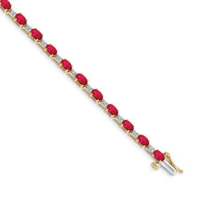 Ruby Bracelet 14k Gold Diamond BM4481-RU-010-YA, MPN: BM4481-RU-010-YA, 883957205274