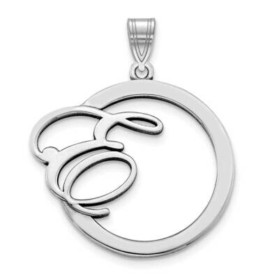 Polished &amp; Satin Initial in Circle Pendant Sterling Silver Rhodium-plated XNA515SS, MPN: XNA515SS, …