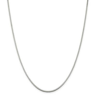 1.75mm Box Chain with 2 Inch Extender 18 Inch Sterling Silver QBX035E-18, MPN: QBX035E-18,