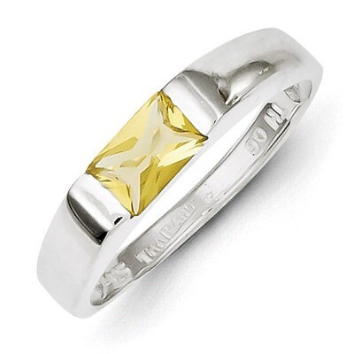 Sterling Silver Yellow Diamond Ring QR4348-8