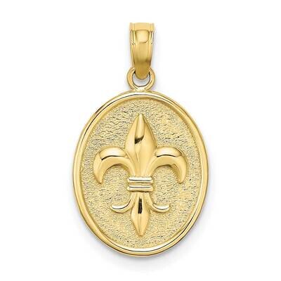 Fleur De Lis On Oval Disc Charm 10k Gold 10K7260, MPN: 10K7260,
