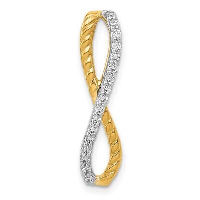 1/5Ct. Diamond Fancy Braided Infinity Chain Slide 14k Two-Tone Gold PM3859-020-YWA, MPN: PM3859-020…