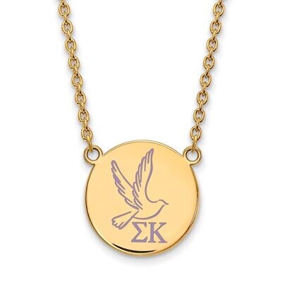 Sigma Kappa Small Enameled Pendant with 18 Inch Chain Gold-plated Silver GP045SKP-18, MPN: GP045SKP…