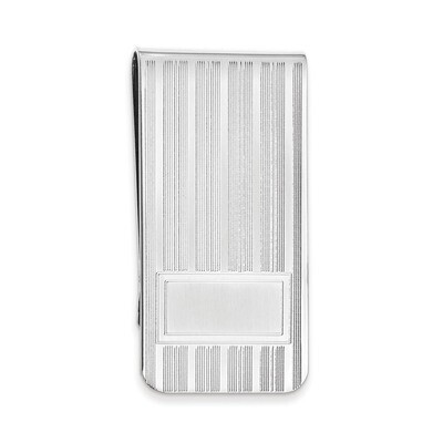 Kelly Waters Money Clip with Lines and Bottom Rectangle Rhodium-plated KW726, MPN: KW726, 191101055…