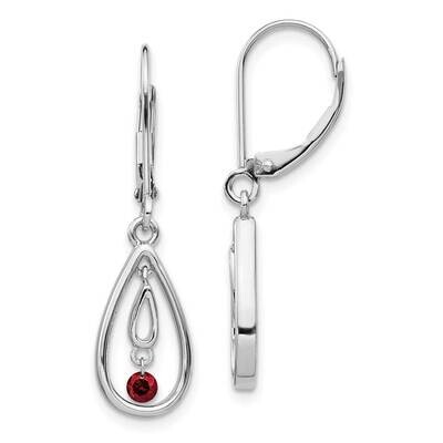 Red Diamond Leverback Earrings 14k White Gold EM5582-RD-013-WA, MPN: EM5582-RD-013-WA, 883957206561