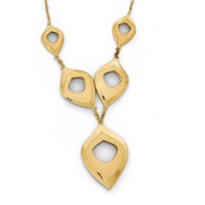 Leslie&#39;s Brushed with 2 inch Extender Necklace 16 Inch 14k Gold Polished HB-LF520-16, MPN: LF520-16…