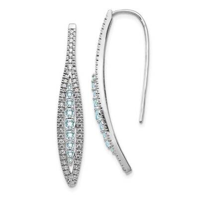 Aquamarine Earrings 14k White Gold Diamond EM4316-AQ-075-WA, MPN: EM4316-AQ-075-WA, 191101838354