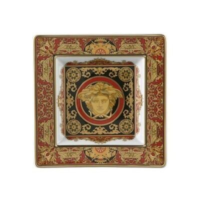 Versace Medusa Red Tray Porcelain 5 1/2 inch Square, MPN: 14085-102721-25814, 790955007826