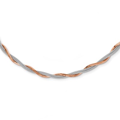 Leslie&#39;s Rose-tone with 2 inch Extender Necklace 16 Inch Sterling Silver HB-QLF987-16, MPN: QLF987-…