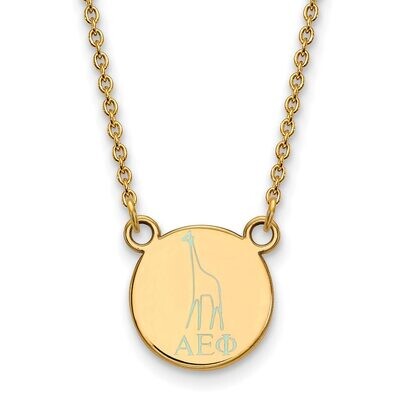 Alpha Epsilon Phi Extra Small Enameled Pendant with 18 Inch Chain Gold-plated Silver GP044AEP-18, M…