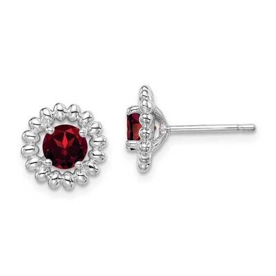 Garnet Earrings Sterling Silver Rhodium Plated QE14495JAN, MPN: QE14495JAN, 883957744384