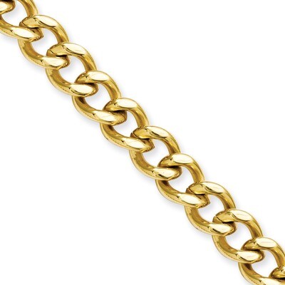 IP Gold-plated 7.5mm 20 Inch Curb Chain - Stainless Steel SRN690GP by Chisel, MPN: SRN690GP, 883957…