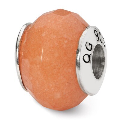Peach Quartz Stone Bead - Sterling Silver QRS1658, MPN: QRS1658, 883957308623