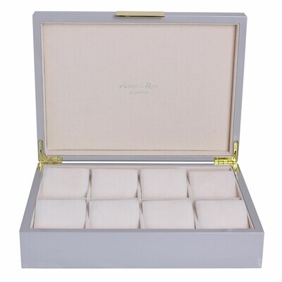 Addison Ross Chiffon Gray Watch Box8 x 11 Inch Lacquer BX1401W, MPN: BX1401W, UPC/EAN: 5024043192183