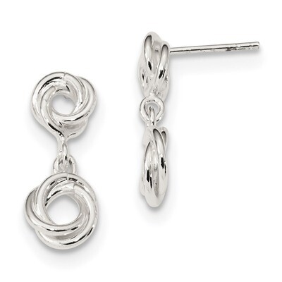 Knot Polished Dangle Earrings Sterling Silver QE13632, MPN: QE13632, 191101233241