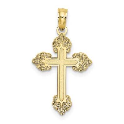 Textured Fancy Cross Charm 10k Gold Polished 10K8420, MPN: 10K8420,